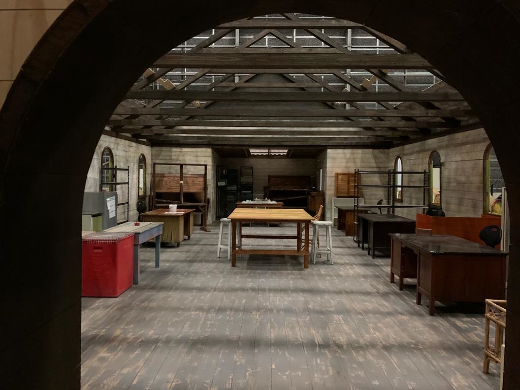 Warner Bros - entire set designed and build that could sink and flood with cast inside trapped - church interior