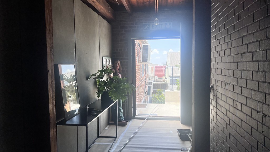 Rooftop apartment entrance created / drywalling